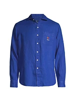 Nautical Linen Long-Sleeve Sport Shirt