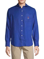 Nautical Linen Long-Sleeve Sport Shirt