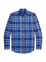 Classic Oxford Plaid Long-Sleeve Sport Shirt