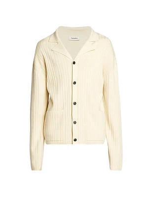 Torben Rib-Knit Button-Front Shirt