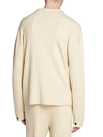 Torben Rib-Knit Button-Front Shirt