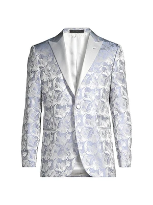 Jacquard Silk-Blend One-Button Dinner Jacket