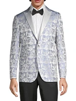 Jacquard Silk-Blend One-Button Dinner Jacket