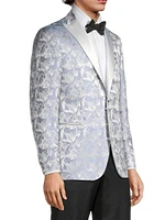 Jacquard Silk-Blend One-Button Dinner Jacket