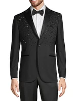 Crystal-Embellished Wool One-Button Dinner Jacket