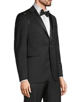 Crystal-Embellished Wool One-Button Dinner Jacket