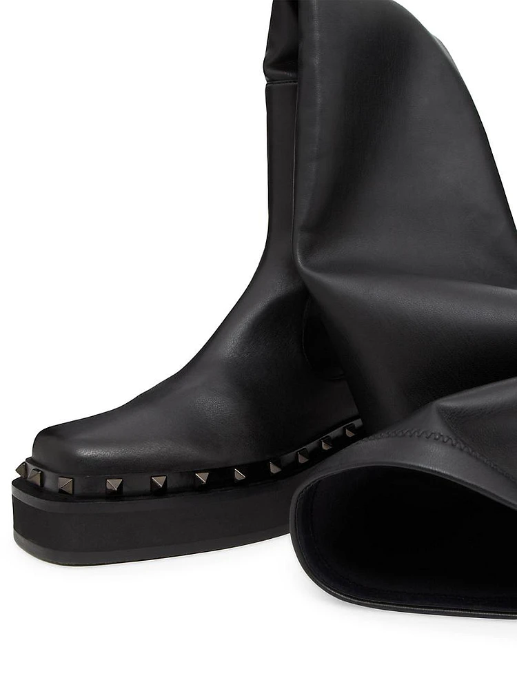 Rockstud M-Way Over-The-Knee Boots Stretch Synthetic Material 50MM