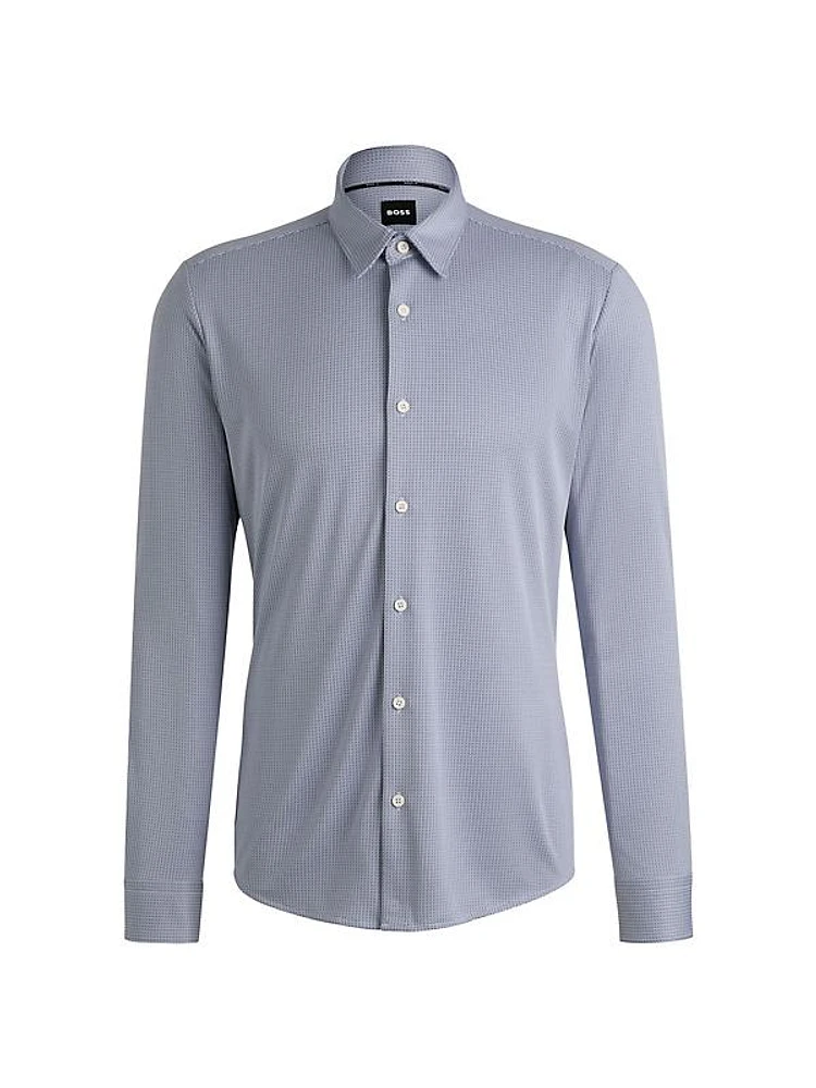 Slim Fit Shirt in Patterned Performance Fabric