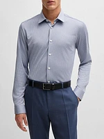 Slim Fit Shirt in Patterned Performance Fabric