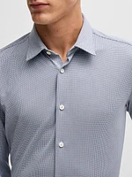 Slim Fit Shirt in Patterned Performance Fabric