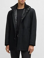 Relaxed-Fit Coat in Micro-Patterned Wool