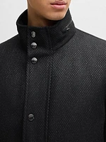 Relaxed-Fit Coat in Micro-Patterned Wool