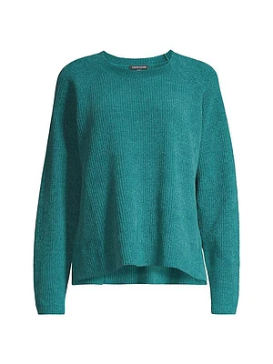 Cotton Crewneck Fisherman Sweater