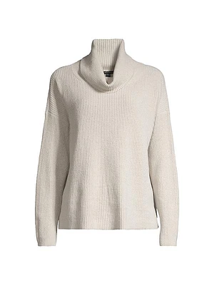 Funnel-Neck Cotton Sweater