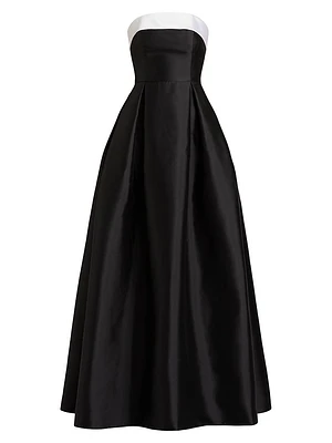 Louise Silk-Wool Strapless Gown