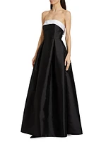 Louise Silk-Wool Strapless Gown