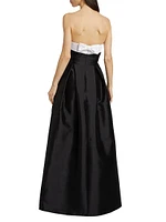 Louise Silk-Wool Strapless Gown