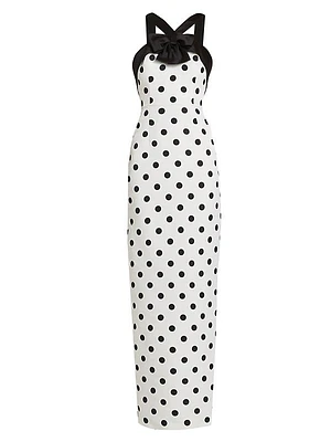 Colette Polka Dot Silk Column Gown