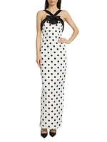 Colette Polka Dot Silk Column Gown