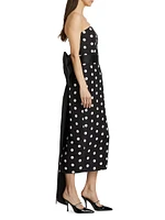 Emily Polka Dot Silk Midi-Dress