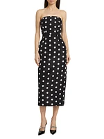 Emily Polka Dot Silk Midi-Dress