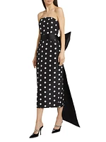 Emily Polka Dot Silk Midi-Dress