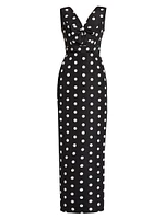 Claire Polka Dot Silk Column Gown