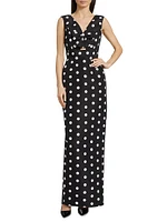 Claire Polka Dot Silk Column Gown