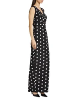 Claire Polka Dot Silk Column Gown