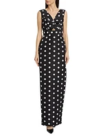 Claire Polka Dot Silk Column Gown