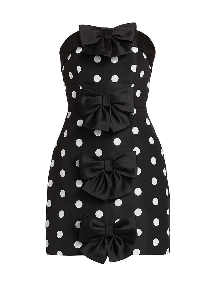 Georgie Polka Dot Silk Minidress