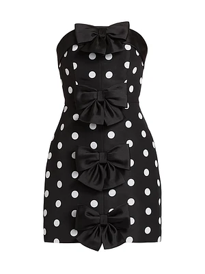 Georgie Polka Dot Silk Minidress