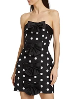 Georgie Polka Dot Silk Minidress