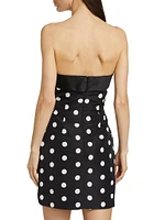 Georgie Polka Dot Silk Minidress