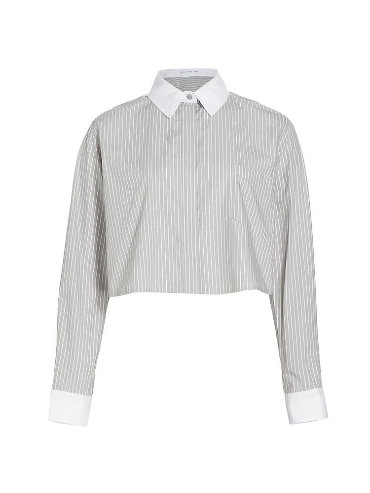 Stripe Crop Uniform Shirt