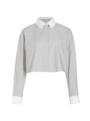 Stripe Crop Uniform Shirt