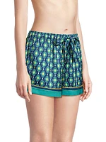 Sunset Ocean Dip Printed Shorts Pajama Set