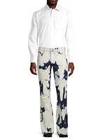 Bleached Five-Pocket Flared Jeans