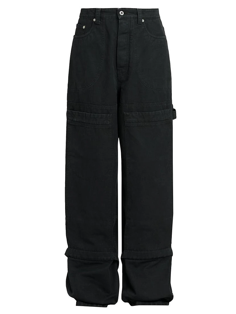 Denim Relaxed-Fit Carpenter Pants