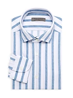 Techno Stripe Button-Up Shirt