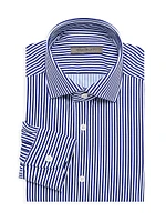 Techno Stripe Button-Up Shirt