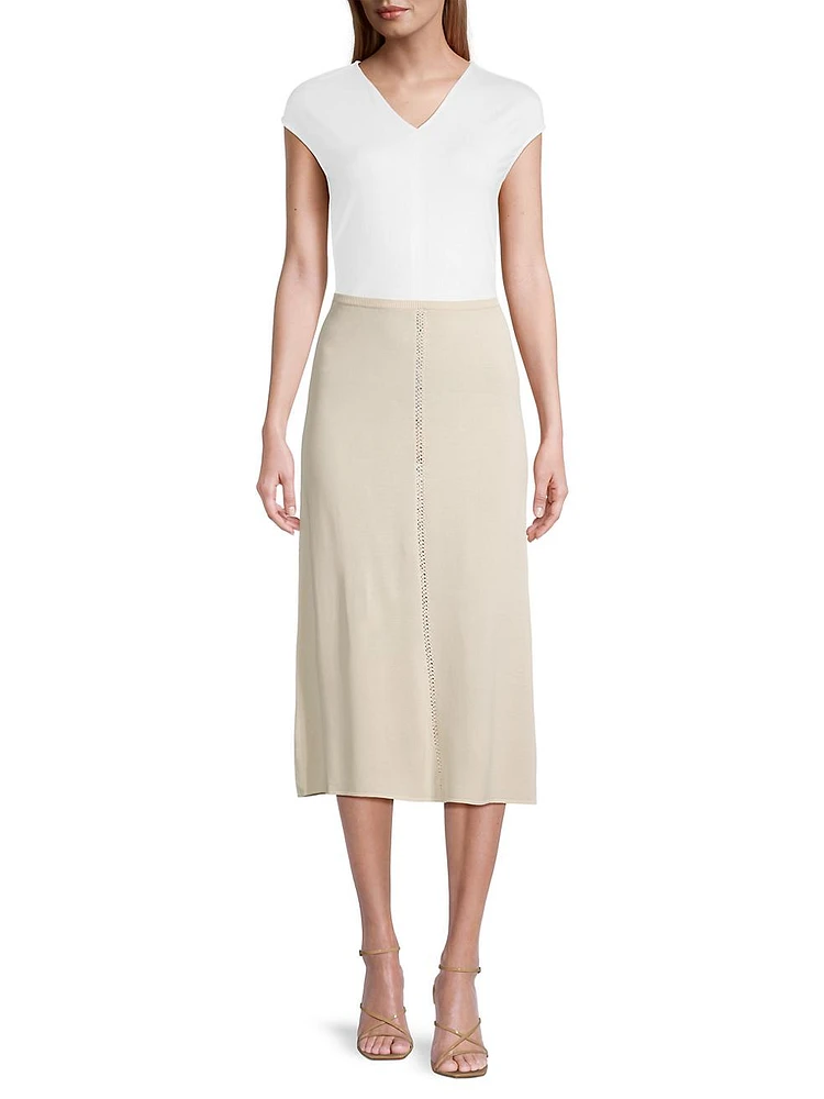 The Triangular Knit Midi-Skirt