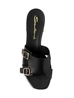 Double-Buckle 38MM Leather Mules