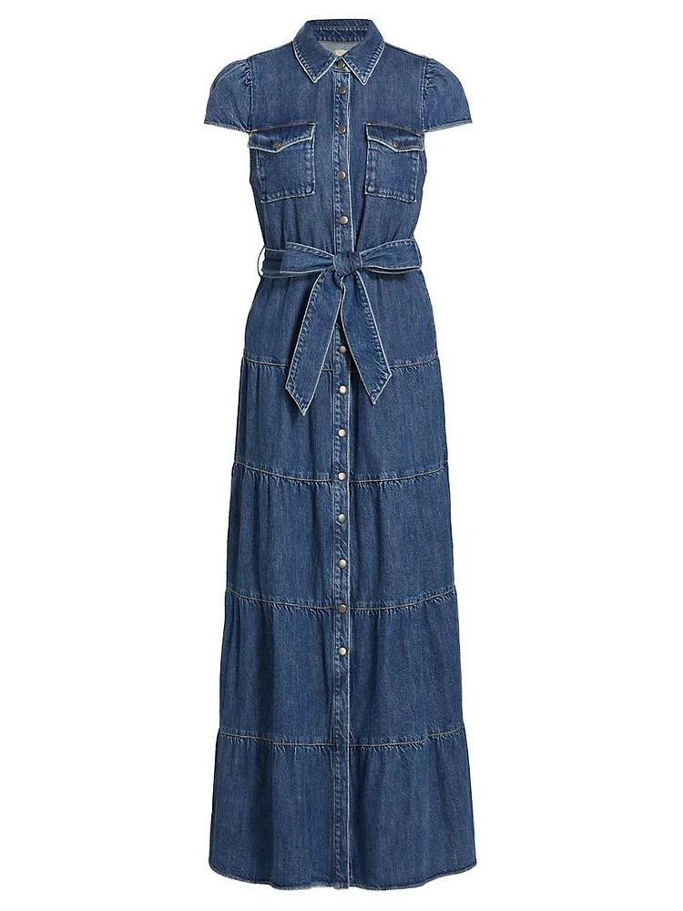 Miranda Denim Maxi Shirtdress