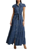 Miranda Denim Maxi Shirtdress