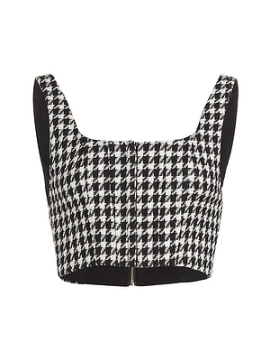 Breslin Crop Houndstooth Top