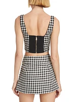 Breslin Crop Houndstooth Top