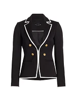 Mya Tipped Double-Breasted Blazer