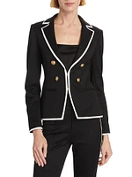 Mya Tipped Double-Breasted Blazer