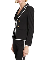 Mya Tipped Double-Breasted Blazer